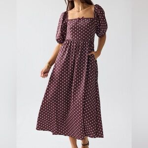Bohme NWT Jersey Polka Dot Midi Dress